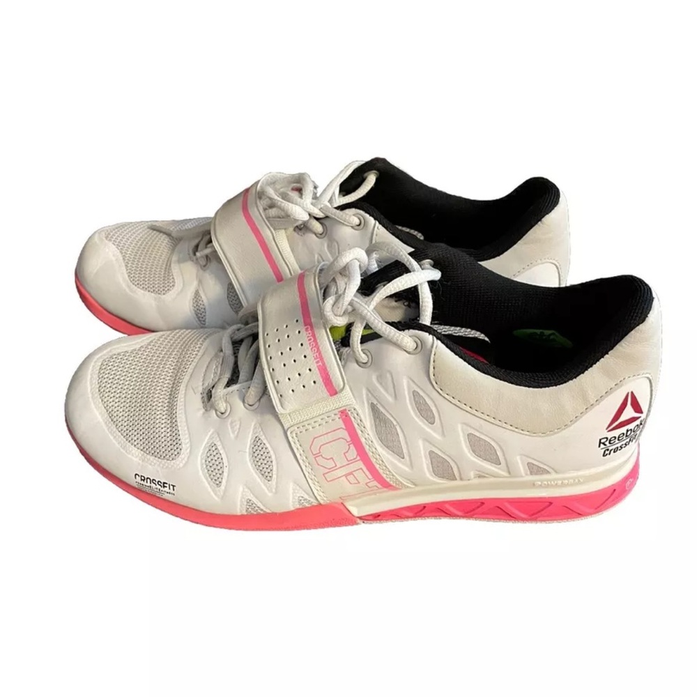 Reebok Women's White and Pink CrossFit Athletic Shoes